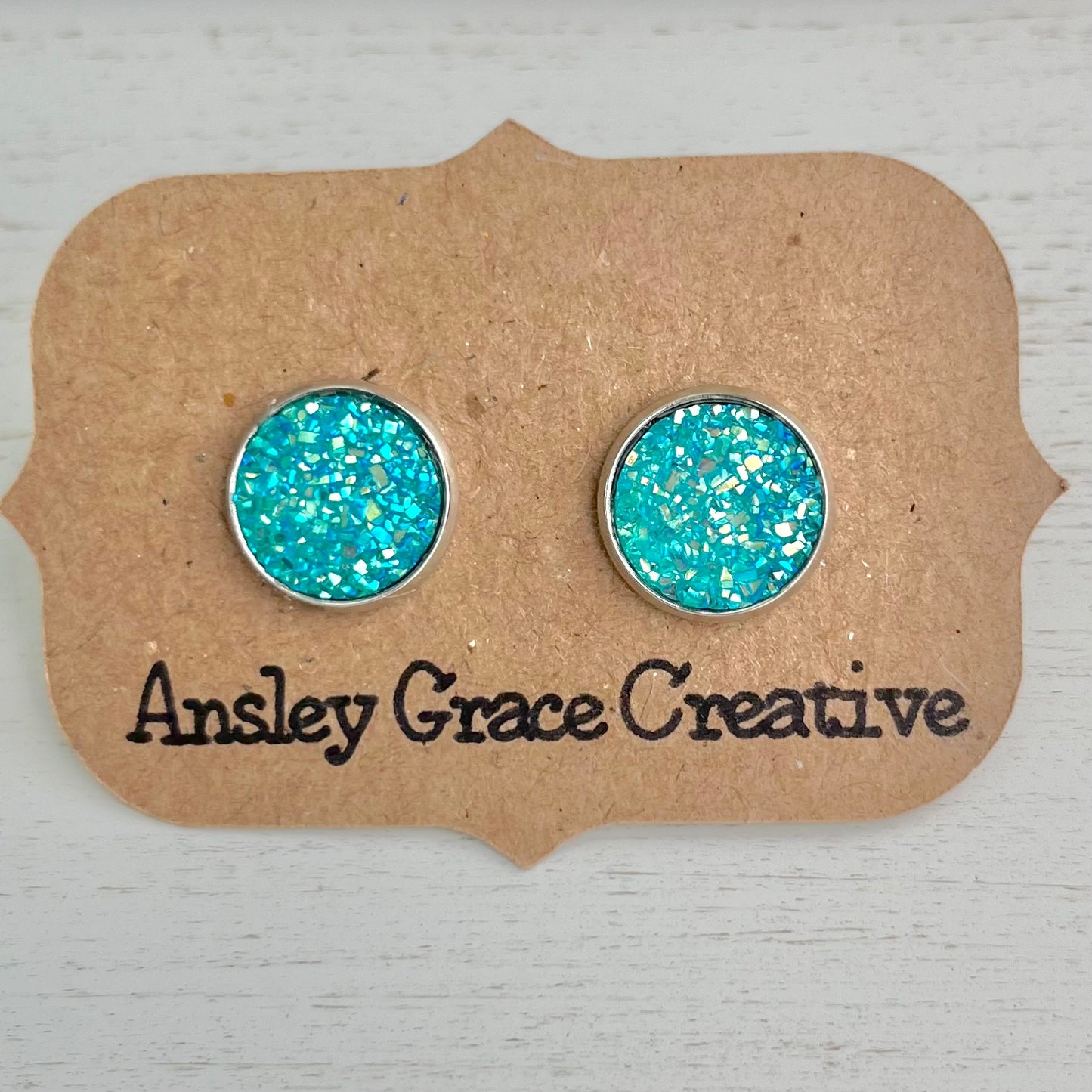 Sparkle Druzy Stud Earrings (12 varations)