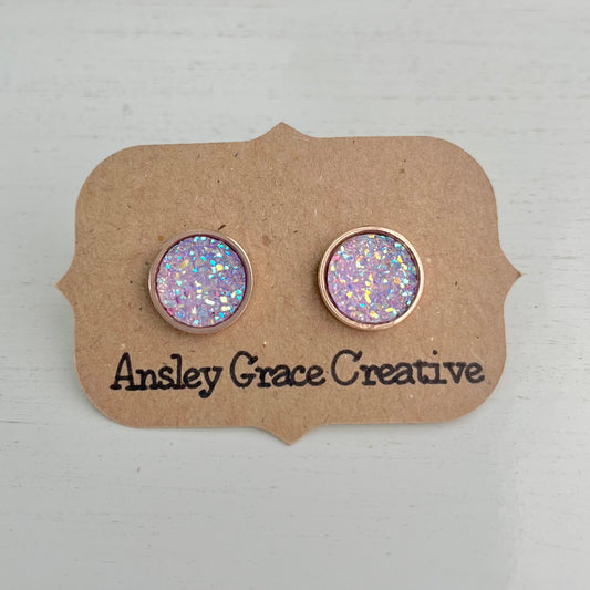 Sparkle Druzy Stud Earrings (12 varations)