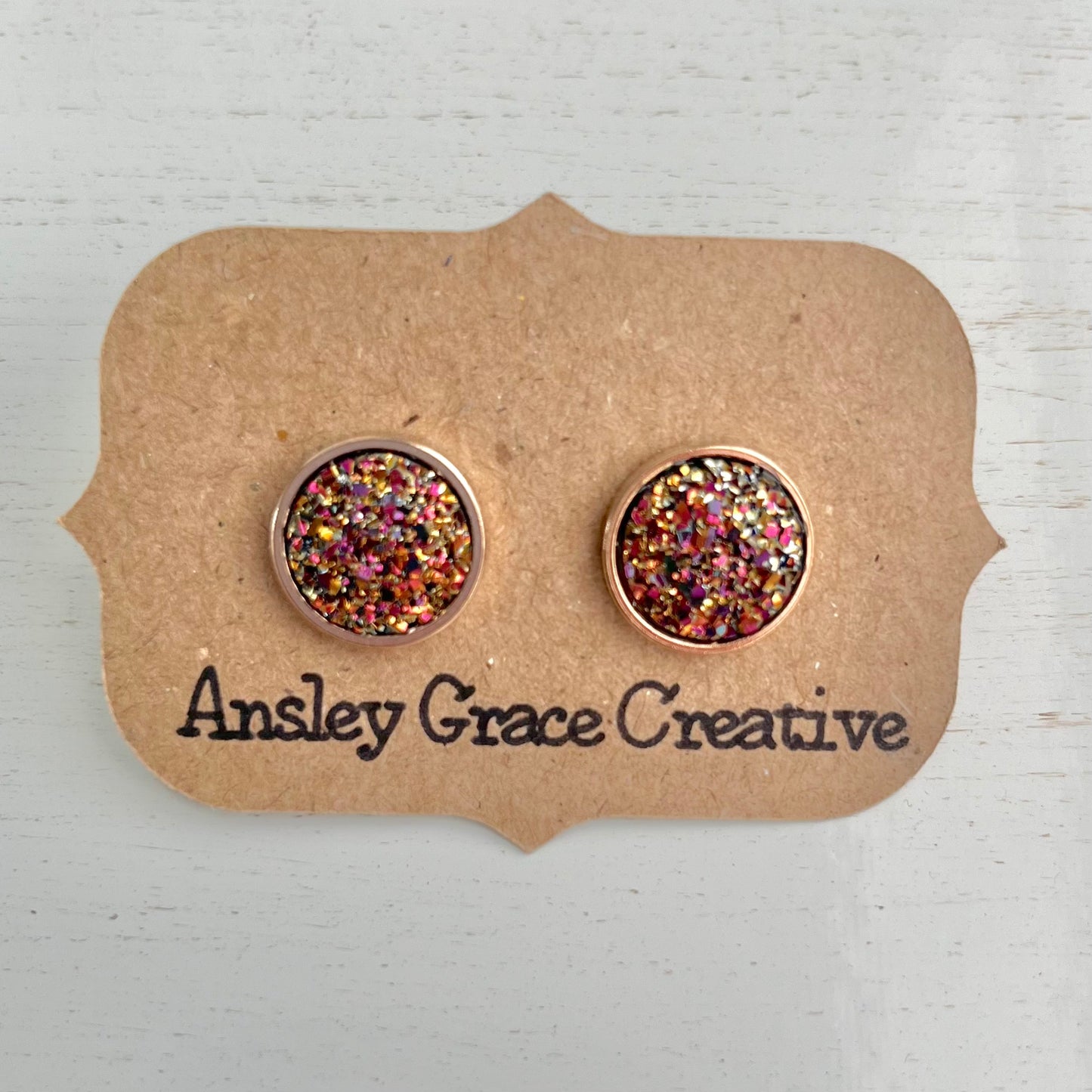 Sparkle Druzy Stud Earrings (12 varations)