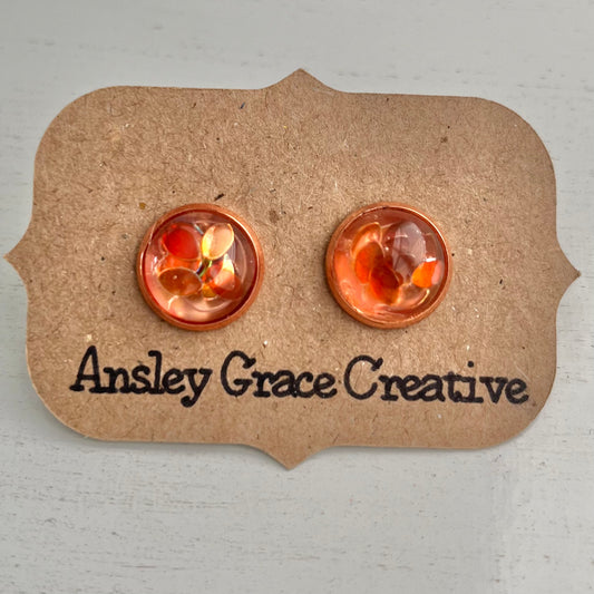 Rose Gold Glass Studs