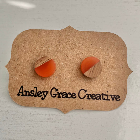 Orange Resin and Faux Wood Studs