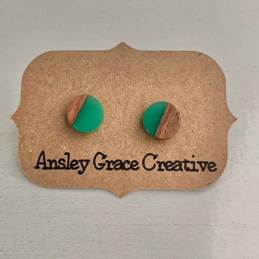 Green Resin and Faux Wood Studs