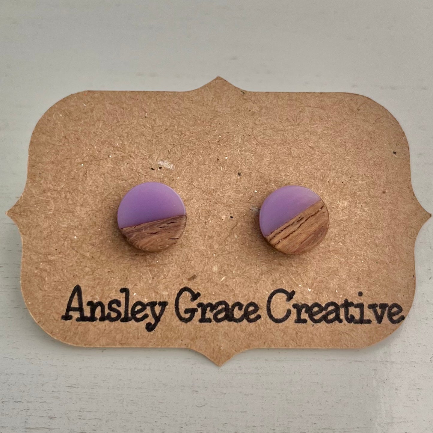 Purple Resin and Faux Wood Studs