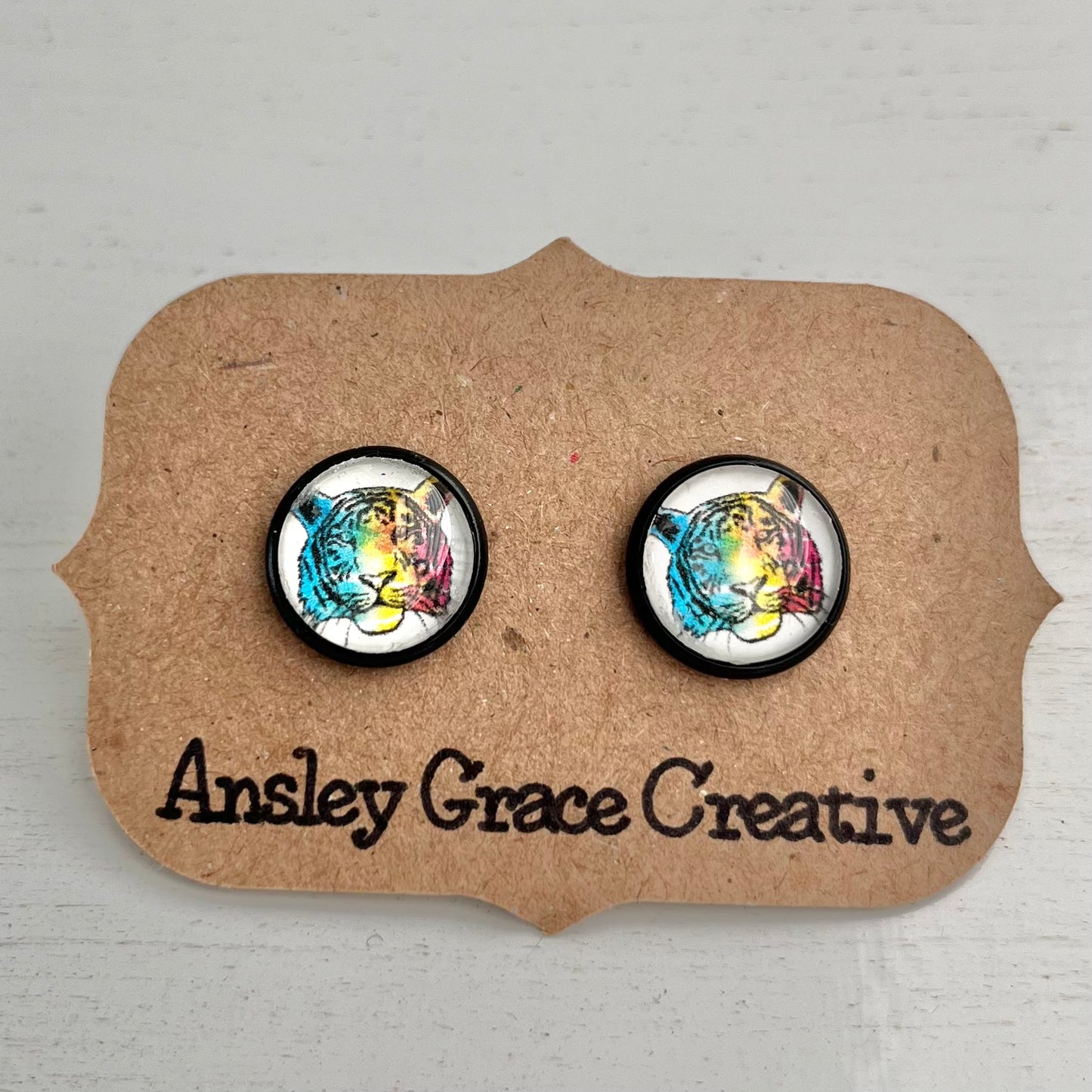 Tiger Glass Studs