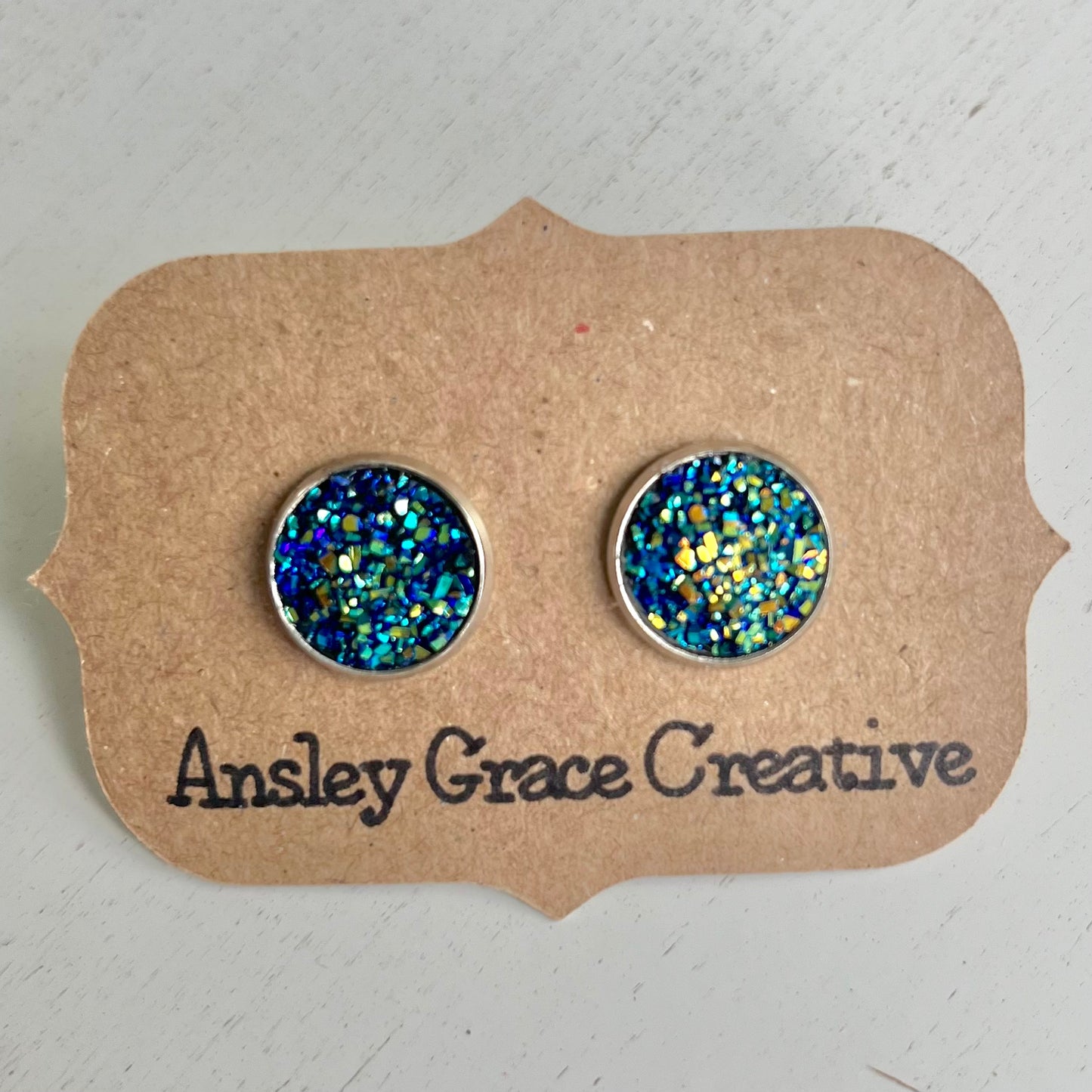 Sparkle Druzy Stud Earrings (12 varations)