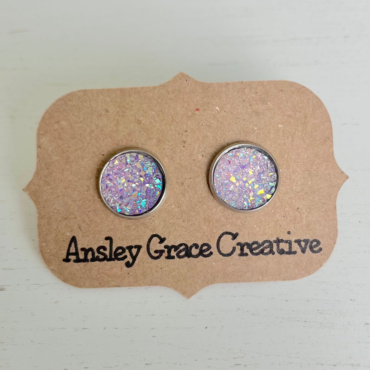 Sparkle Druzy Stud Earrings (12 varations)