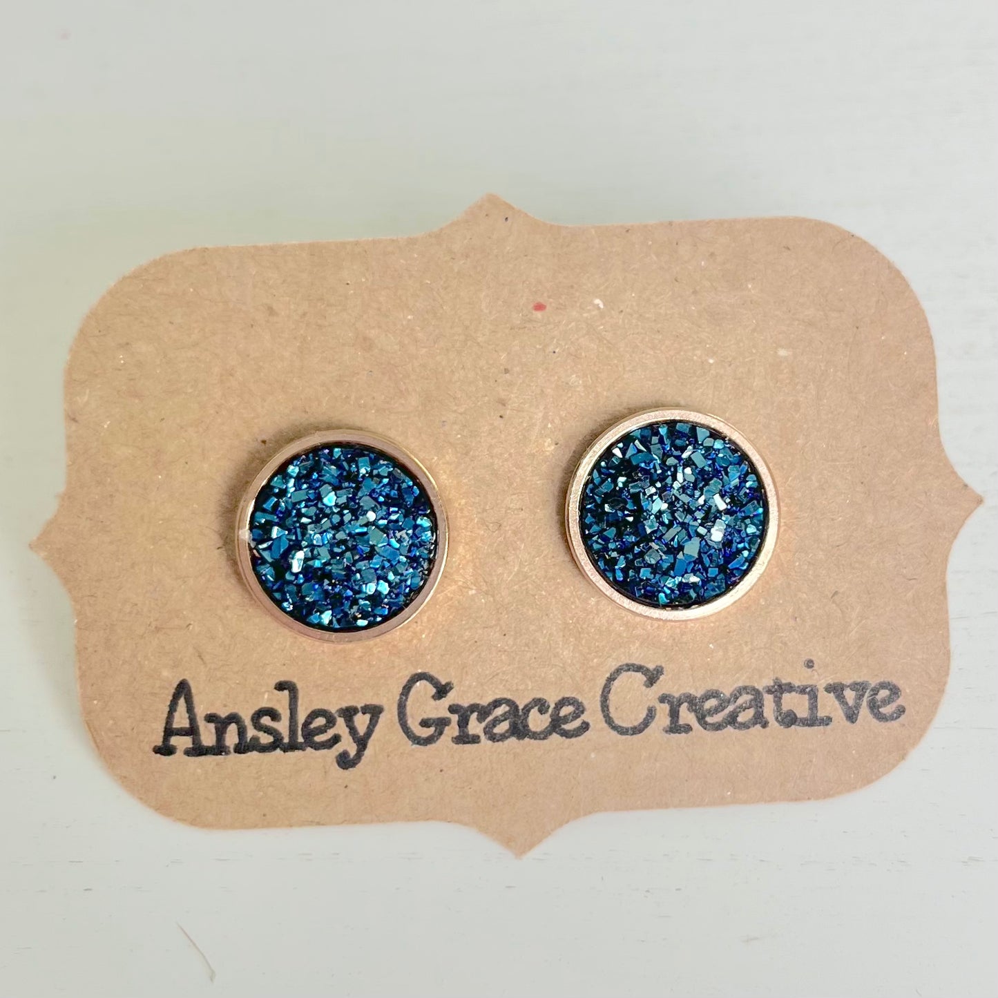 Sparkle Druzy Stud Earrings (12 varations)