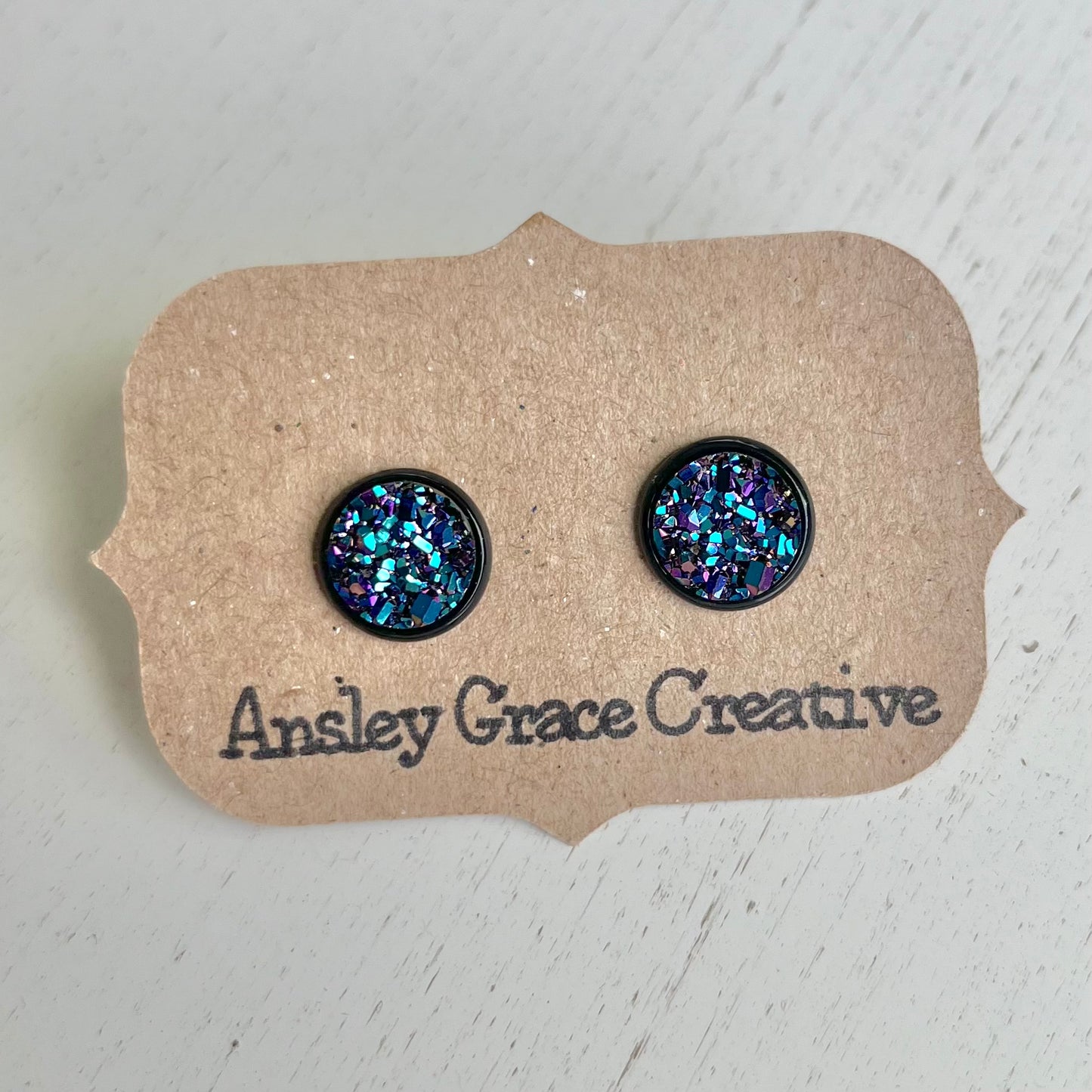 Small Natural Druzy Studs