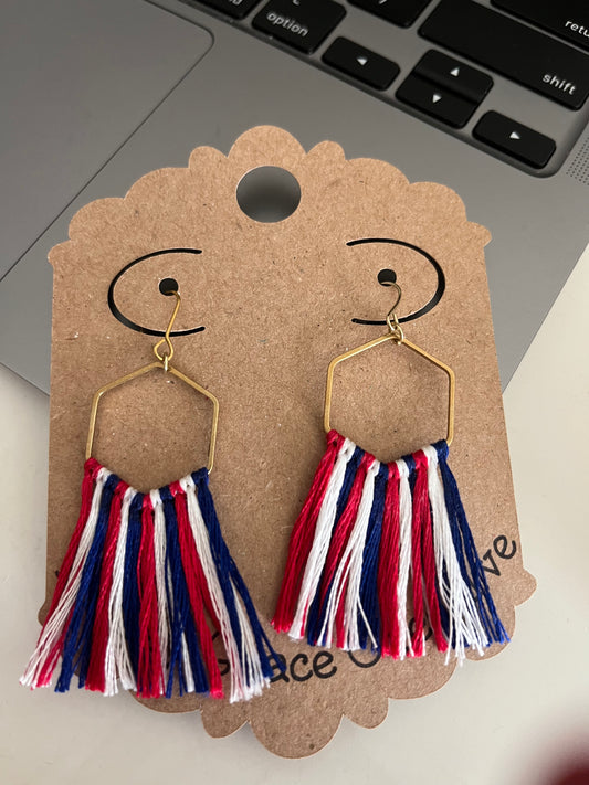 USA Fringe Earrings